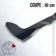 Lame. Coupe à gauche 46 cm. Section 57 x 4,8. Alèsage étoilé 6 pointes.