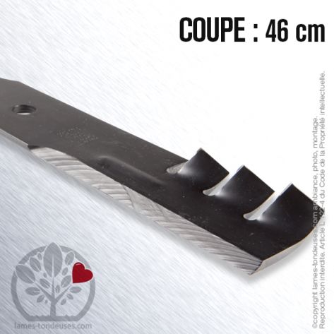 Lame tondeuse. Coupe 46 cm. Bobcat, Bunton, Husqvarna, John Deere, Ransomes, Snapper, Electrolux