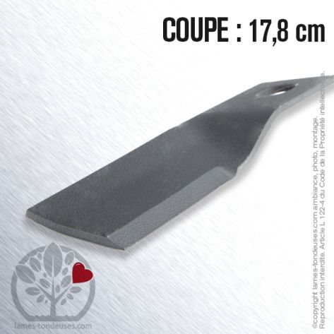 Lame tondeuse. Coupe 17,8 cm. Al&eacute;sage 20,4 mm. Largeur 50 cm. BCS