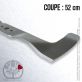 Lame. Coupe à droite 52 cm. Section 55 x 4. Alèsage 18