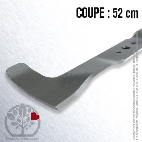 Lame tondeuse. Coupe 52cm. Brill, Castelgarden, Honda, Iseki, John Deere, Sabo