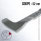 Lame. Coupe à gauche 52 cm. Section 55 x 4. Alèsage 18