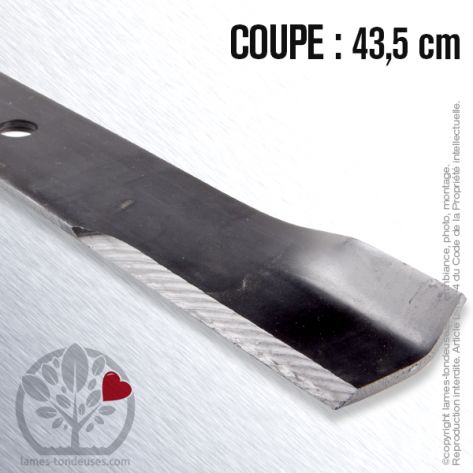 Lame. Coupe 43,5 cm. Section 63 x 5. Al&egrave;sage 17,5.