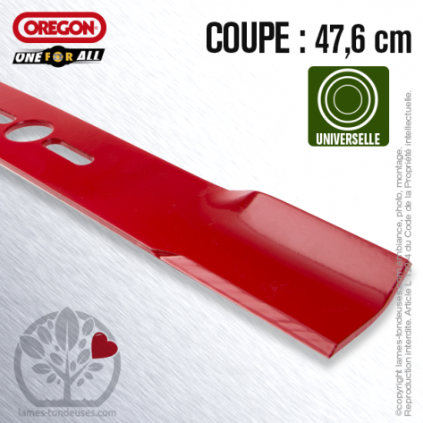 Lame tondeuse. Coupe 47,6 cm. Universelle Orégon. Droite Lame tondeuse. Coupe 47,6 cm. Universelle Orégon. Droite