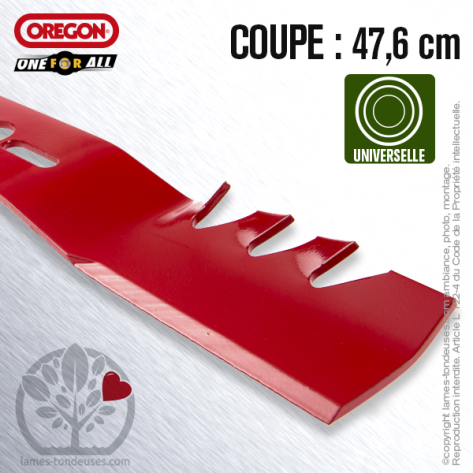 Lame tondeuse. Coupe 47,6 cm. Universelle Orégon. Galbée Gator Mulcher™