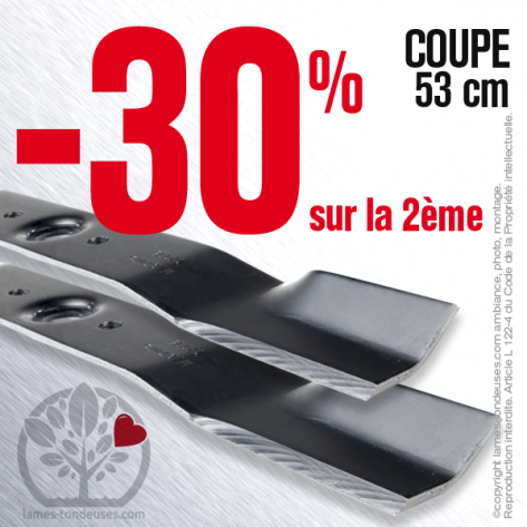 Lame tondeuse. Coupe 53 cm. Kaaz, Yanmar. Lot de 2.