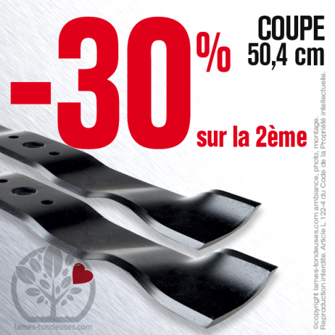 Lame tondeuse. Coupe 50,4 cm. Castel Garden, Stiga. Lot de 2.