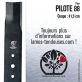 Lame tondeuse. Coupe 41,5 cm. Pilote 88