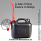 Bidon plastique. 10 L. Avec bec verseur.