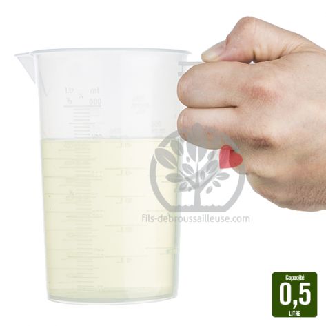 Broc avec graduation % pour m&eacute;lange. 0,5 L