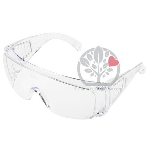 Lunettes transparente de protection. Anti-projection pour travaux de desh&eacute;rbage