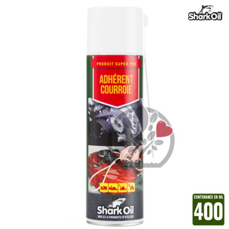 Adhérent courroies de tondeuse Shark Oil. 400 ml