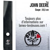 Lame pour John Deere AM30698, AM100991, M41237. Coupe 35,5 cm